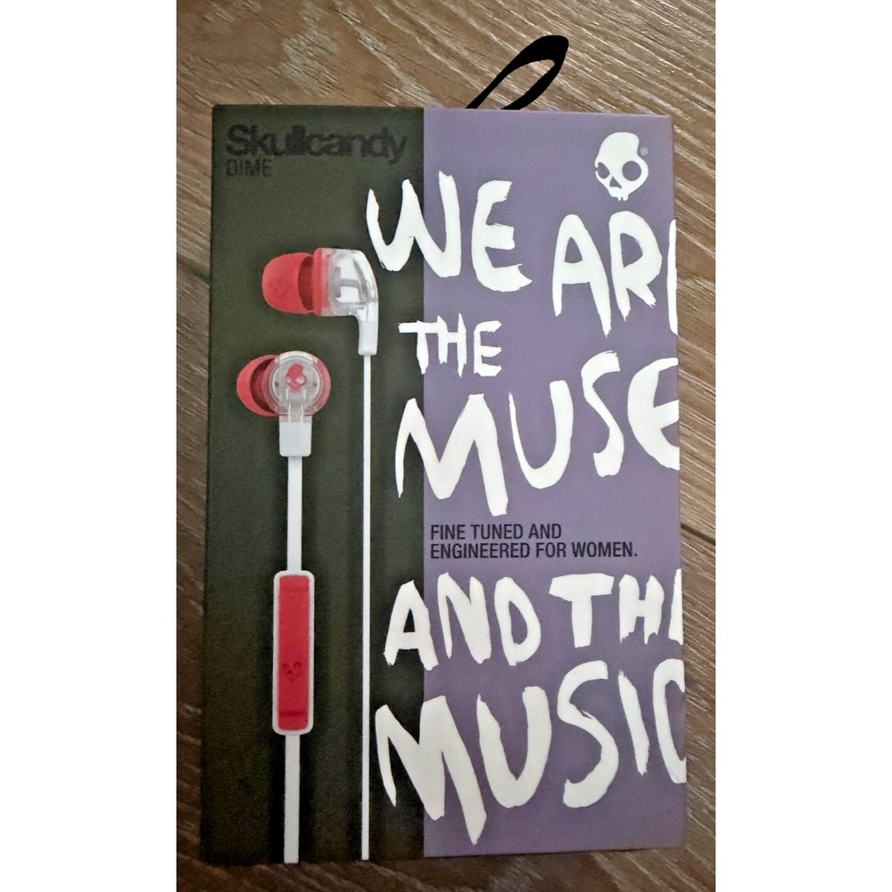 Skullcandy Dime Women's Wired Earbuds Mic Coral S2PGHY-476 New Sealed